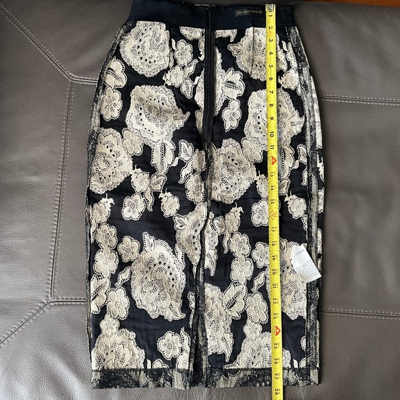 Plein Sud Indie Grunge Floral  Mesh Sharp Pencil Skirt Vamp Chic Black Gray FR38 - Picture 10 of 13